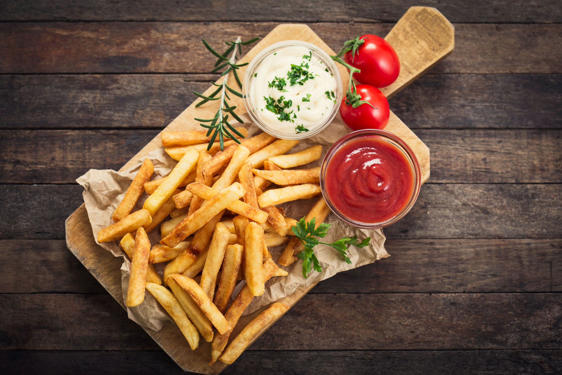 First Turn Express - French fries with two different condiments